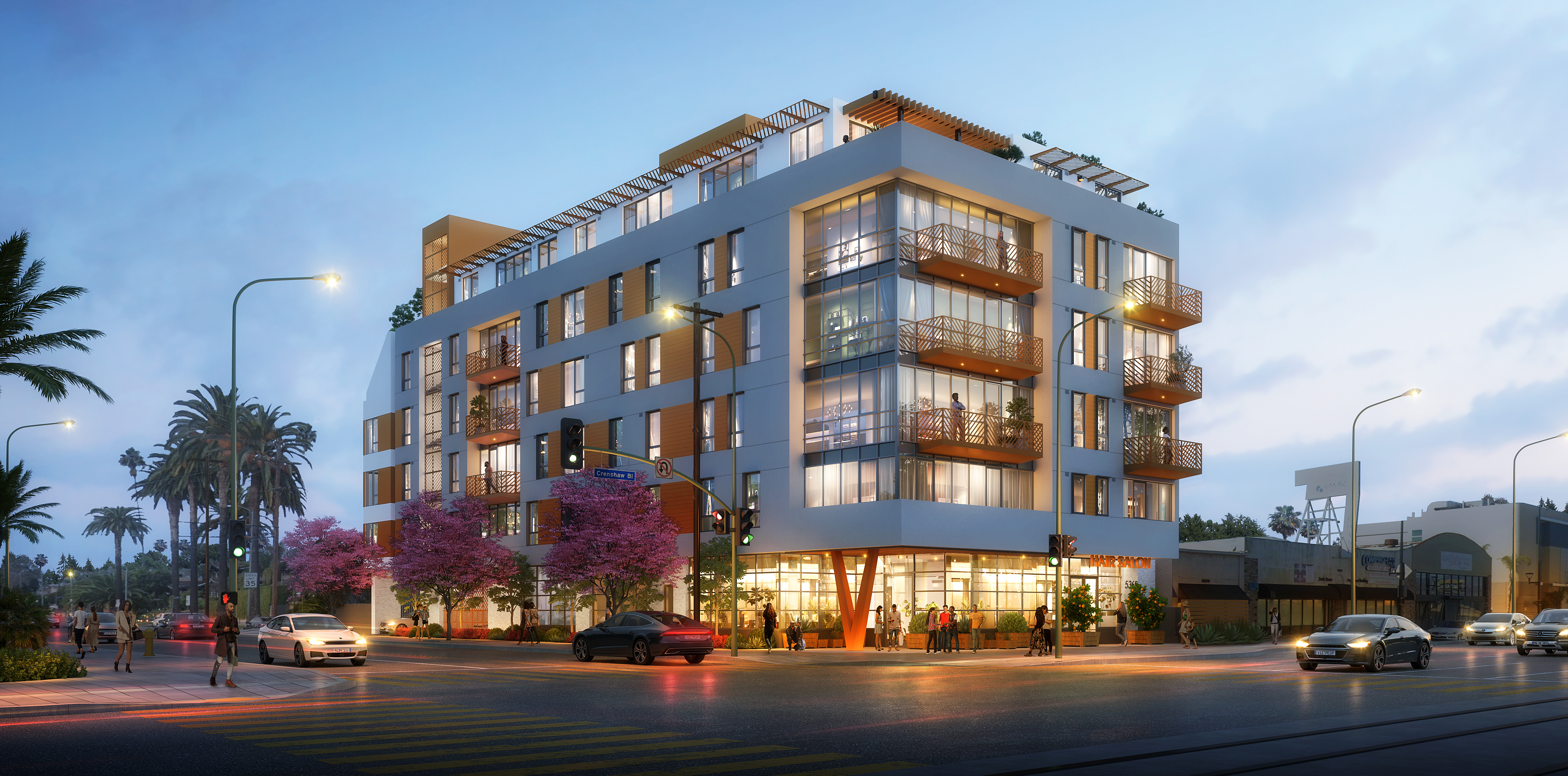 The Clark on 54th street view at dusk